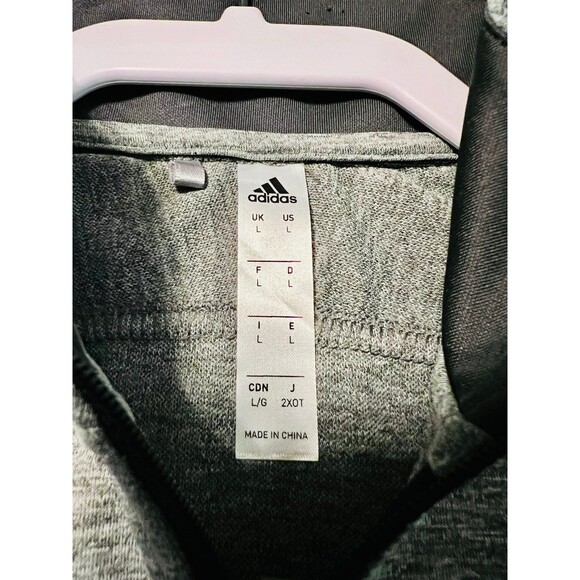 ADIDAS Women's 1/4 Zip Shirt Long Sleeve Gray Black Performance Pullover Size L - Picture 3 of 11